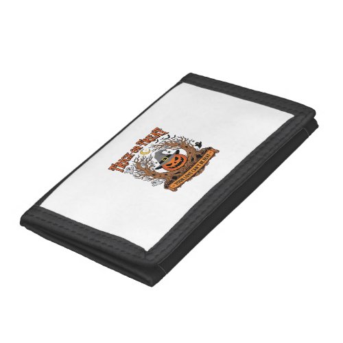 Trick Or Treat Halloween Pumpkin Witch Hat Spooky Trifold Wallet