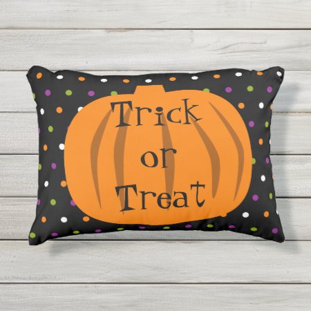 Trick Or Treat Halloween Pumpkins Outdoor Pillow