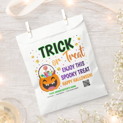 Trick or Treat Halloween QR Code Treat Favor Bag
