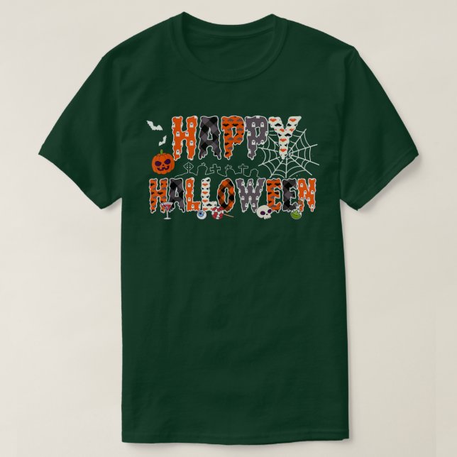 Trick Or Treat Halloween Shirt Pumpkin Happy Hallo (Design Front)