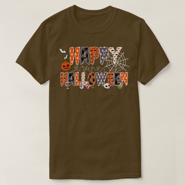 Trick Or Treat Halloween Shirt Pumpkin Happy Hallo (Design Front)