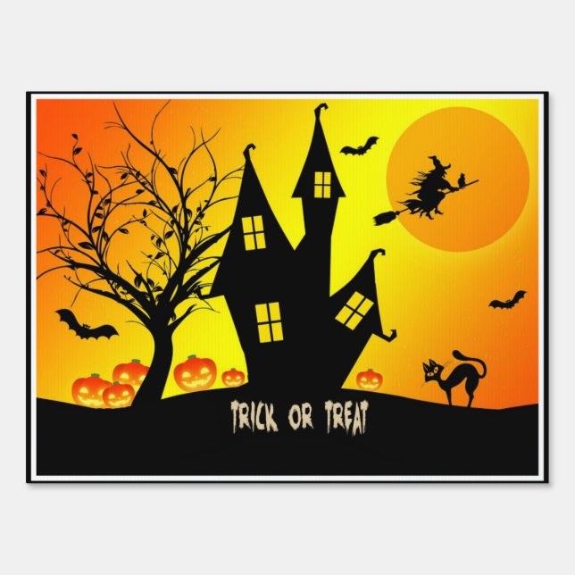 Trick or Treat, Halloween Sign (Back)