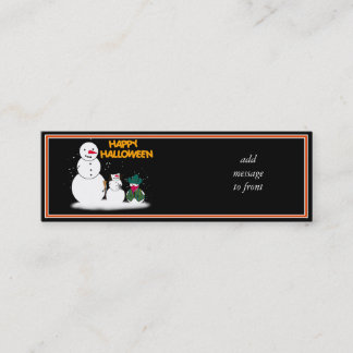 Trick or Treat Halloween Snowmen Mini Business Card