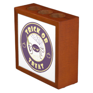 Trick or treat halloween spider Starbucks style Desk Organizer