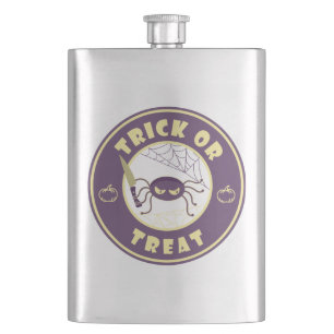 Trick or treat halloween spider Starbucks style Flask