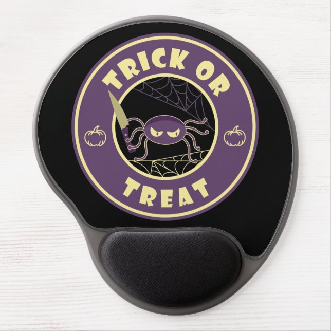 Trick or treat halloween spider Starbucks style Gel Mouse Pad (Front)