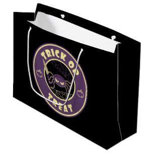 Trick or treat halloween spider Starbucks style Large Gift Bag