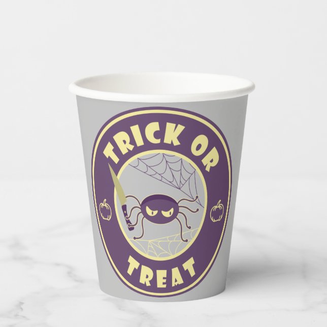 Trick or treat halloween spider Starbucks style Paper Cups (Front)