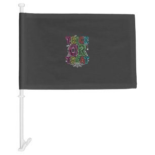 Trick or Treat Halloween Spider Web Design_1 Car Flag