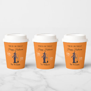Trick or Treat Halloween Spiders Webs Spooky Witch Paper Cups