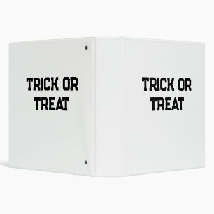 Trick or. Treat Halloween spooky black simple mini 3 Ring Binder