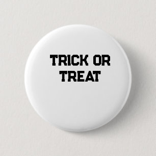 Trick or. Treat Halloween spooky black simple mini Button