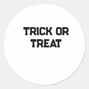 Trick or. Treat Halloween spooky black simple mini Classic Round Sticker