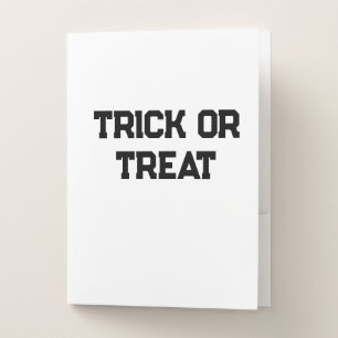 Trick or. Treat Halloween spooky black simple mini Pocket Folder