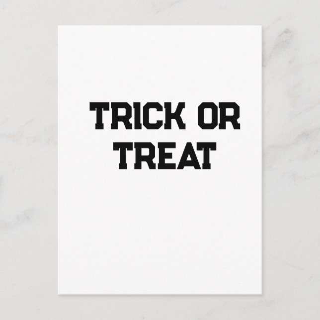 Trick or. Treat Halloween spooky black simple mini Postcard (Front)