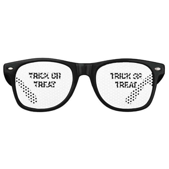 Trick or. Treat Halloween spooky black simple mini Retro Sunglasses (Front)