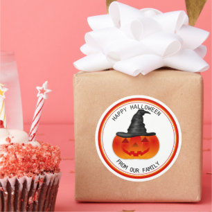 Trick or Treat Halloween Spooky Creepy Pumpkin Classic Round Sticker