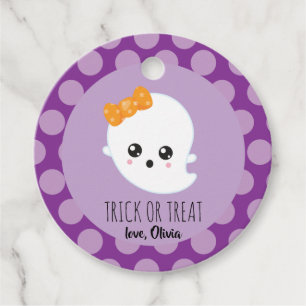 Trick or Treat Halloween spooky ghost tag