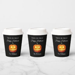 Trick or Treat Halloween Spooky Pumpkin Cute Paper Cups