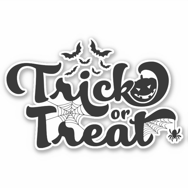 Trick or treat Halloween Sticker (Front)