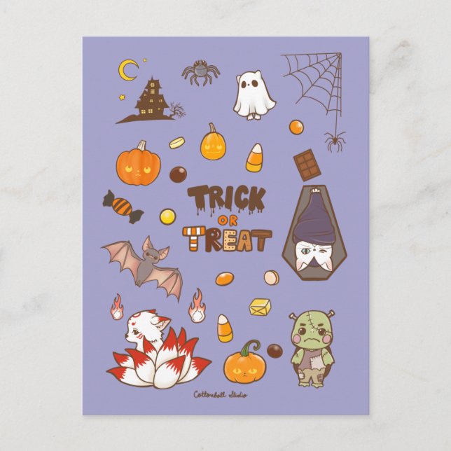 Trick or Treat Halloween Theme postcard (Front)