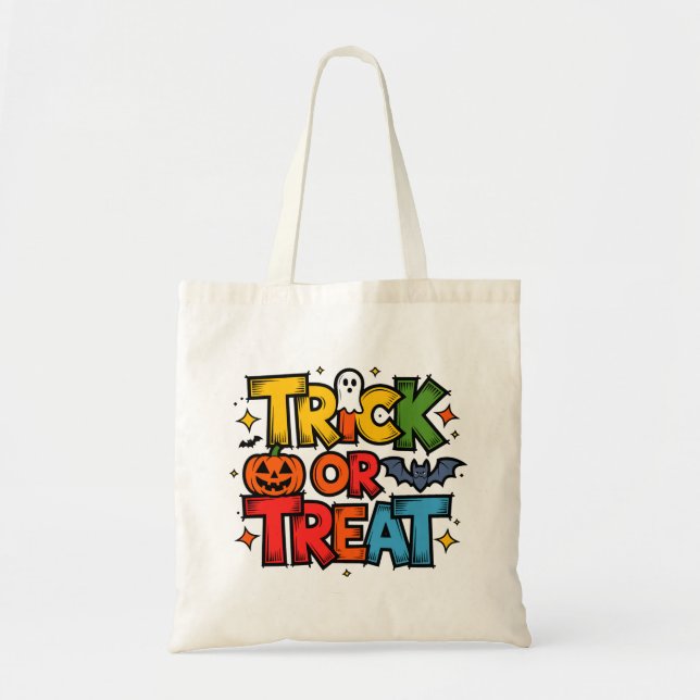 Trick or Treat Halloween Tote Bag (Front)