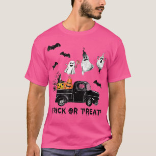Trick Or Treat Halloween Truck Monster Ghost Bat P T-Shirt