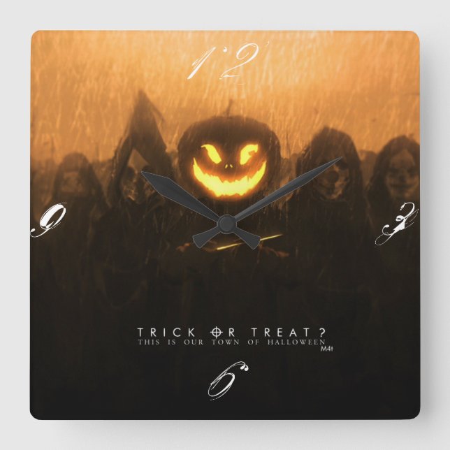 Trick or treat halloween wall clock (Front)