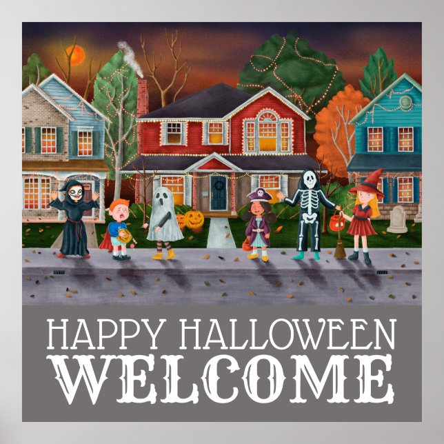 Trick or Treat, Halloween Welcome Poster (Front)