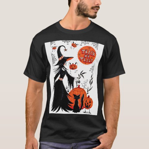 Trick or Treat Halloween Witch T_Shirt