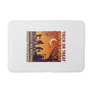 Trick Or Treat Halloween Zombies Grim Reaper Pumpk Bath Mat