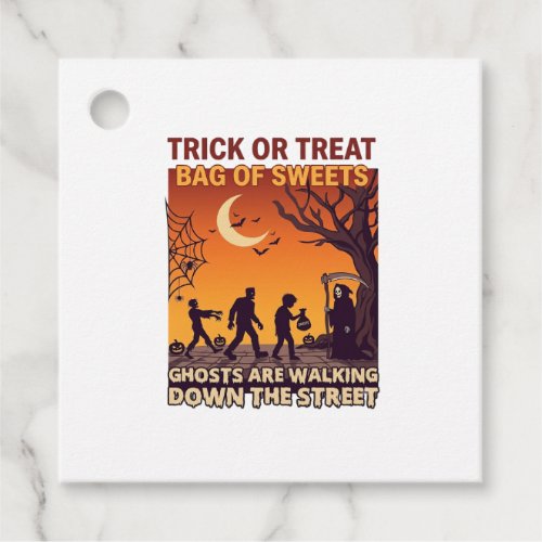 Trick Or Treat Halloween Zombies Grim Reaper Pumpk Favor Tags