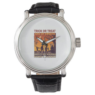 Trick Or Treat Halloween Zombies Grim Reaper Pumpk Watch