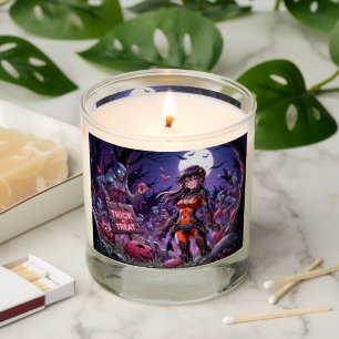 Trick or Treat Halloween Zombies Handing out Brain Scented Candle