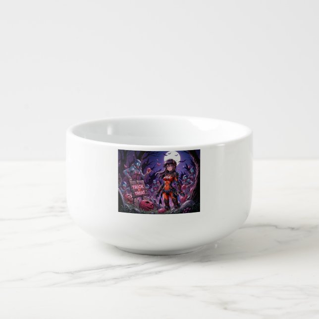 Trick or Treat Halloween Zombies Handing out Brain Soup Mug (Front)