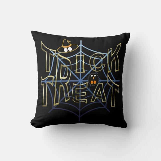 Trick-or-Treat-Haloween Throw Pillow (Front)