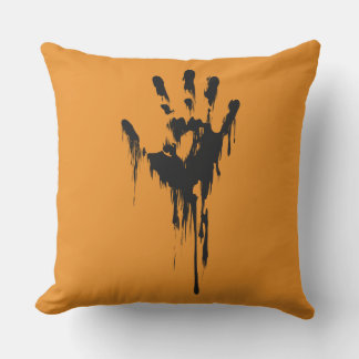 Trick or Treat Handprint Halloween Throw Pillow