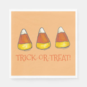 Trick or Treat Happy Halloween Candy Corn Candies Napkins