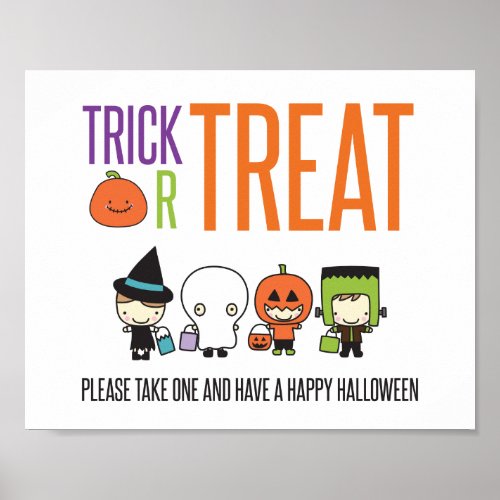 Trick or Treat Happy Halloween candy porch Sign