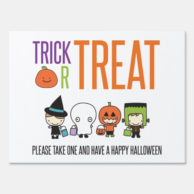 Trick or Treat Happy Halloween candy Sign (Front)