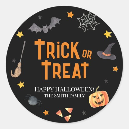 Trick or Treat Happy Halloween Classic Round Sticker