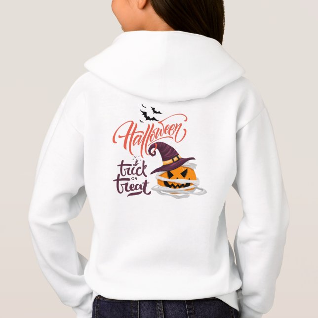 Trick or Treat Happy Halloween Costume for girls Hoodie (Back)