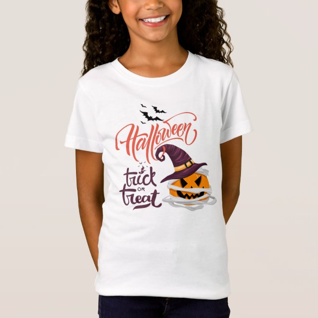 Trick or Treat Happy Halloween Costume for girls  T-Shirt (Front)