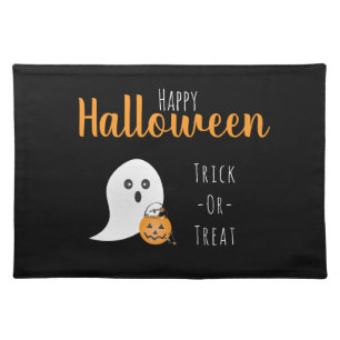 Trick Or Treat Happy Halloween Ghost Spooky Cloth Placemat