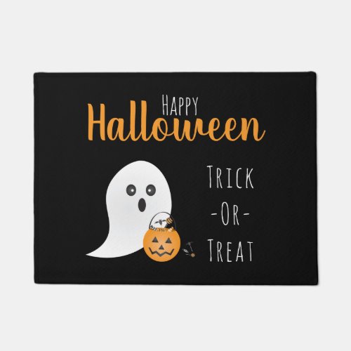 Trick Or Treat Happy Halloween Ghost Spooky Doormat