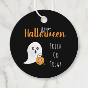 Trick Or Treat Happy Halloween Ghost Spooky Favor Tags