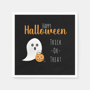 Trick Or Treat Happy Halloween Ghost Spooky Napkins