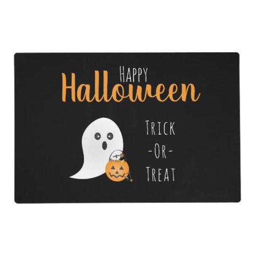 Trick Or Treat Happy Halloween Ghost Spooky Placemat