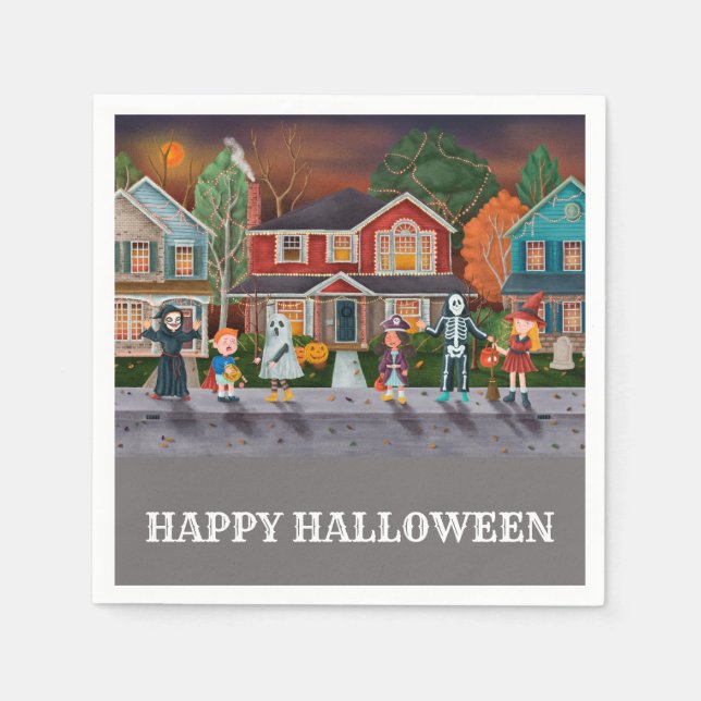 Trick or Treat, Happy Halloween Napkins (Front)