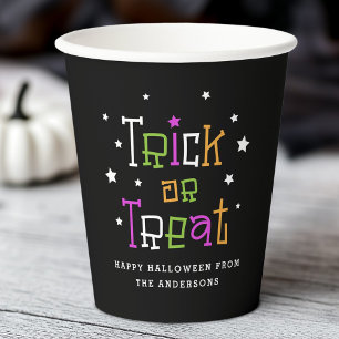 Trick or treat Happy Halloween Paper Cups